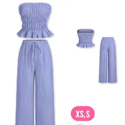 Conjunto a rayas de top y pantaloneta