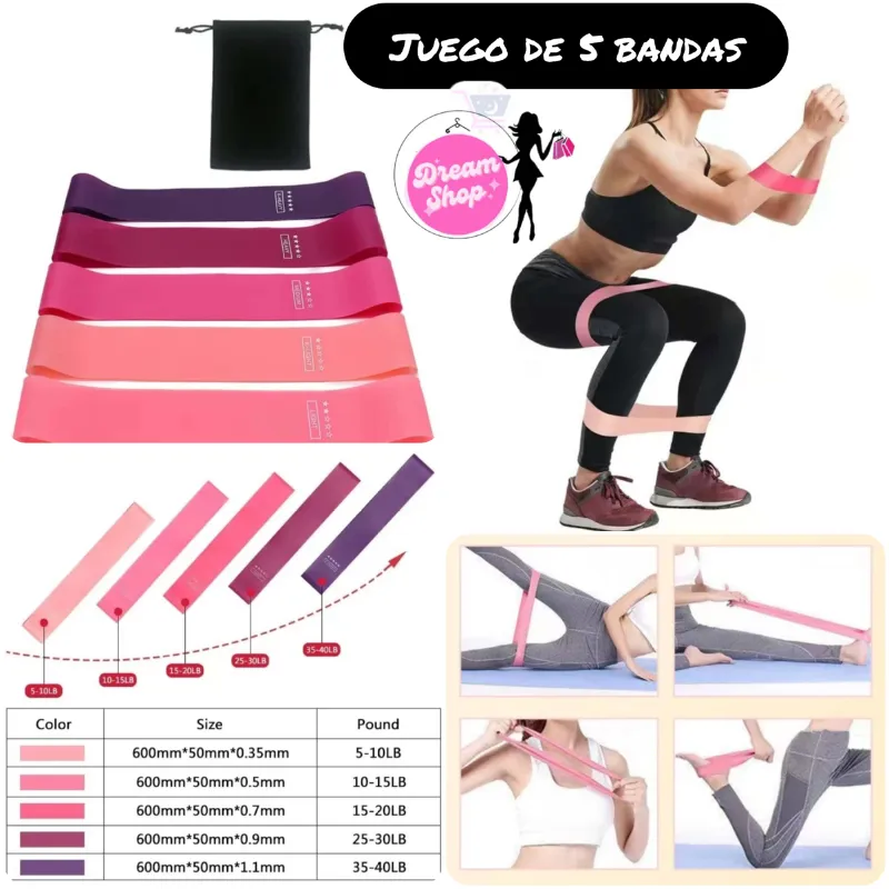 Juego de 5 bandas elásticas de resistencia
