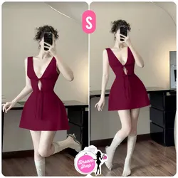 Vestido corto con escote en V