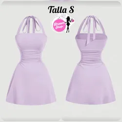 Vestido corto de fruncidos laterales