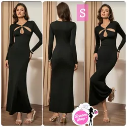 Vestido de mangas con diseño en el pecho