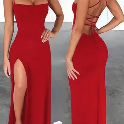 Vestido largo de apertura en la pierna