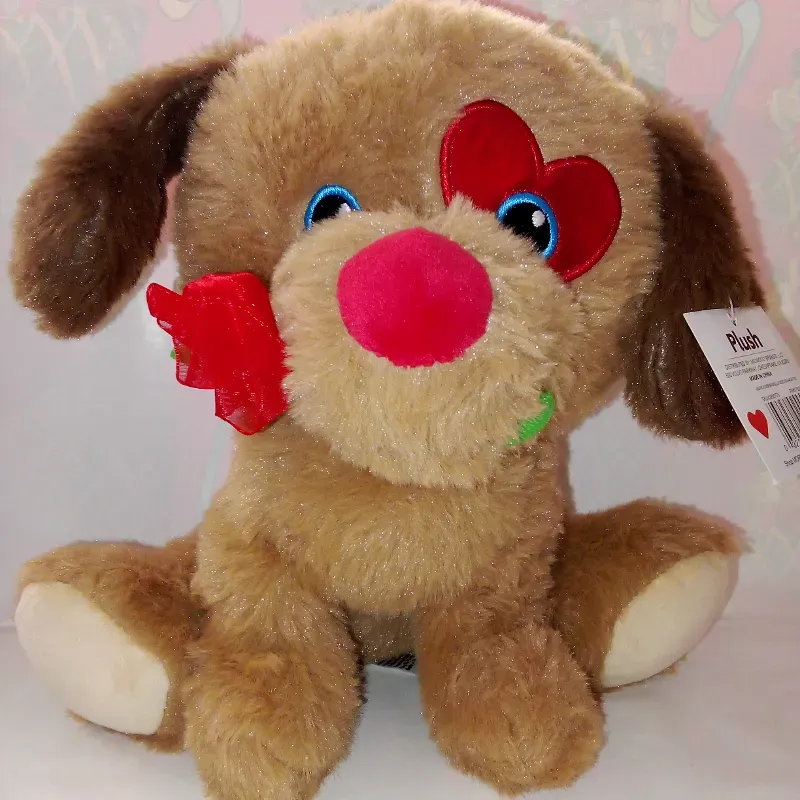 Peluche Perrito con Rosa 