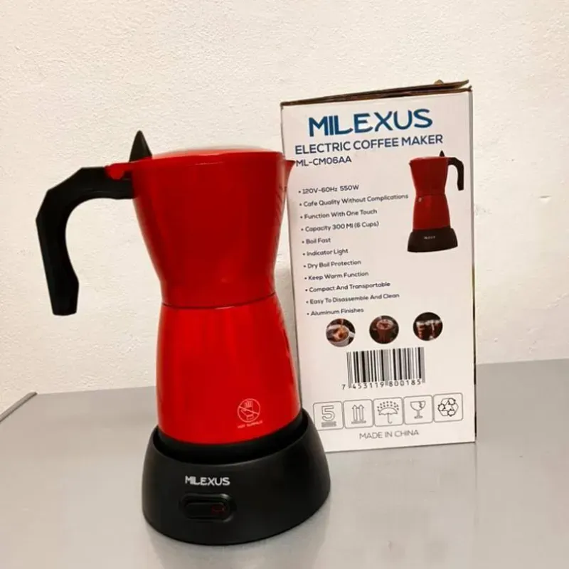 Cafetera MILEXUS de  6 tazas color rojo 