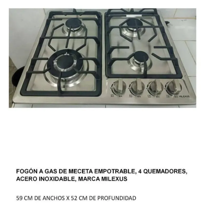 Cocina Milexus de 4 hornillas empotrable 