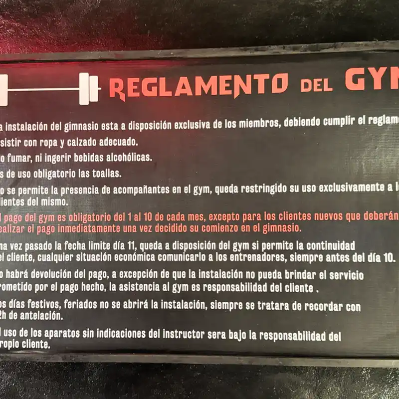 Reglamento del GYM 
