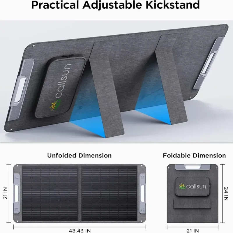 Panel solar portable de 120w con alta compatibilidad con estaciones de energia 