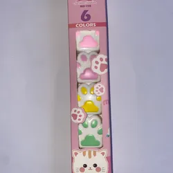 6 plumones en forma de pata de gato 🐈