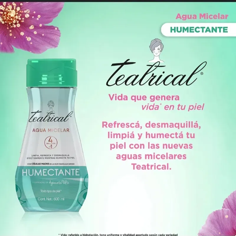 Agua micelar teatrical con aguacate 