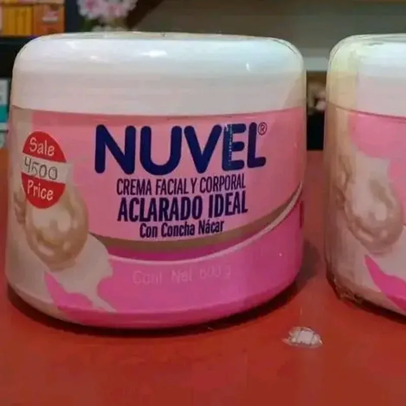 Crema facial aclaradora con concha nacar.NUVEL
