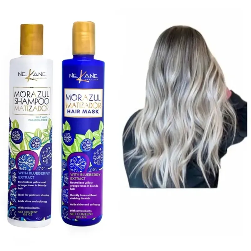 Kit de champú y mascarilla matizadora mora azul