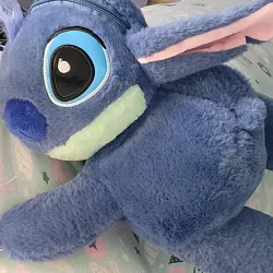 Cartera de stitch tipo peluche azul