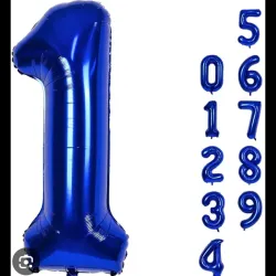 Número inflable azul oscuro