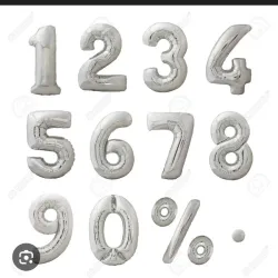 Número inflables plateados#2