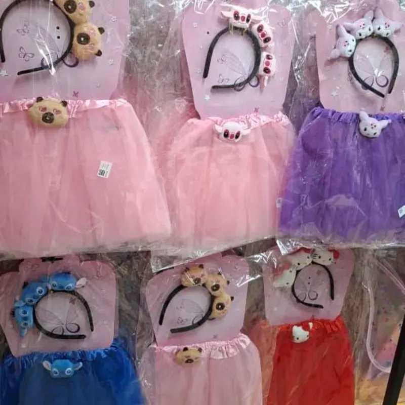 Traje para niñas con tutú y cintillos angela