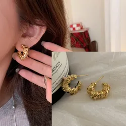 Argollas trenzadas grandes 