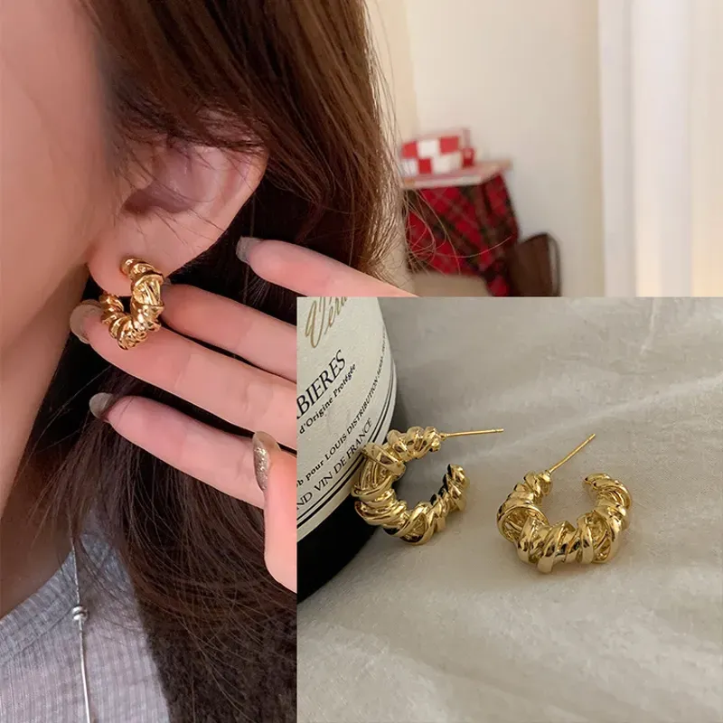 Argollas trenzadas grandes 