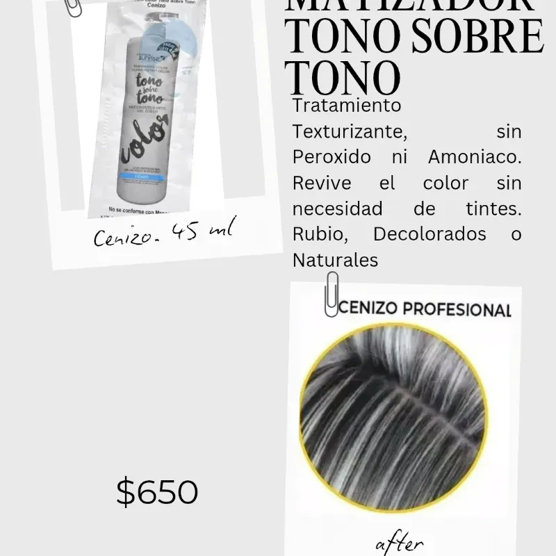Matizador. Tratamiento color cenizo