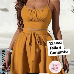 Conjunto shein saya y top amarillo 🌻