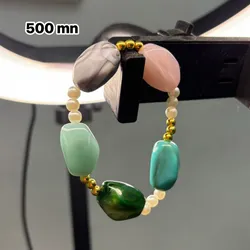 Pulsera de esmeralda y color rosa