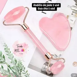 Rodillo y gua sha 5 usd cada uno 
