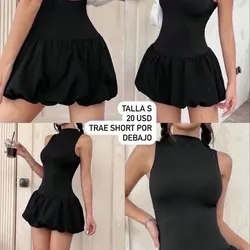 Vestido corto negro talla s 