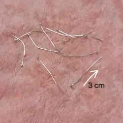 Alfiler bolita plateada 3 cm