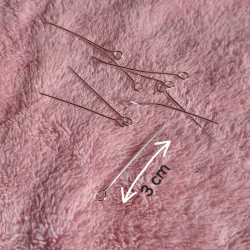Alfiler de ojito plateado 3 cm