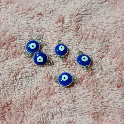 Conector ojo turco azul de cristal y metal