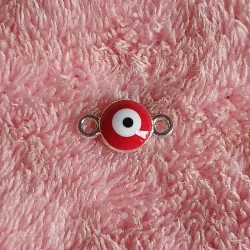 Conector ojo turco rojo de metal y acrílico