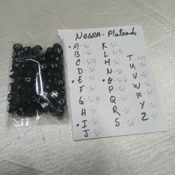 CONSONANTES - Sueltas cuenta negra letra plateada