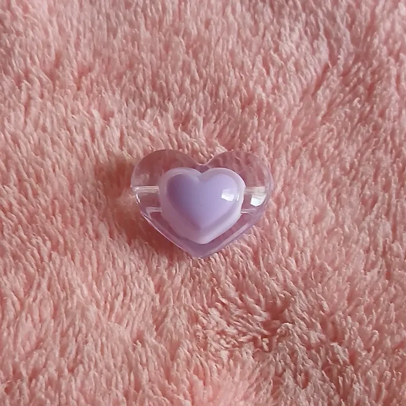 Corazón grande transparente centro morado