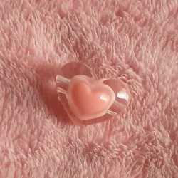 Corazón grande transparente centro naranja