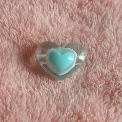 Corazón grande transparente centro verde