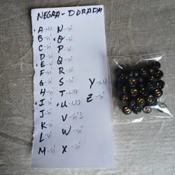 Cuenta negra letra dorada