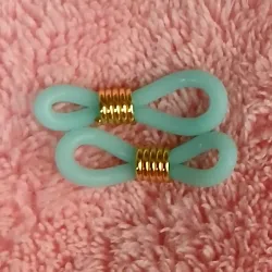 Gomas de espejuelos aqua con herraje dorado