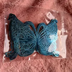 Paquete Mariposa decorativa 12 unidades azul