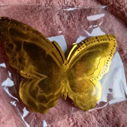 Paquete Mariposa decorativa 12 unidades dorada 1