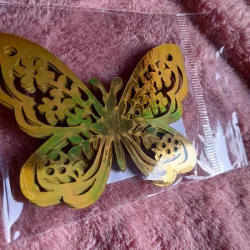 Paquete Mariposa decorativa 12 unidades dorada 2