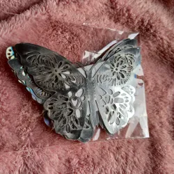 Paquete Mariposa decorativa 12 unidades plateada