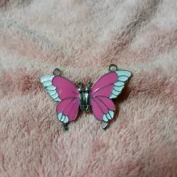 Mariposa imantada rosa y blanco