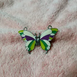 Mariposa imantada verde y morada