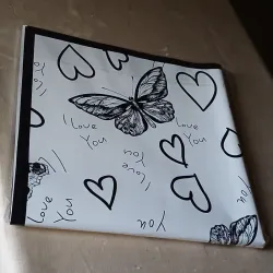 Papel coreano blanco con dibujos negros