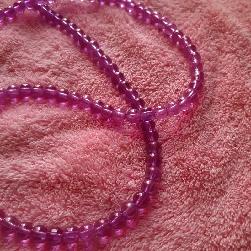 Perlas de cristal moradas 6 mm