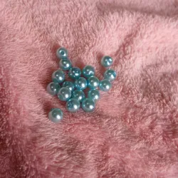 Perlas plásticas 6 mm azules aqua