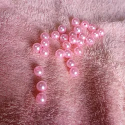 Perlas plásticas 6 mm rosadas