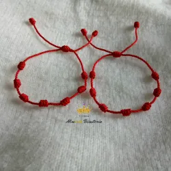 Pulsera 7 Nudos hilo rojo de cuerda