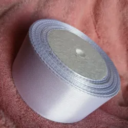 Rollo Cinta de satín 4 cm blanco