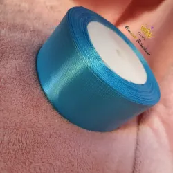 Rollo Cinta satín 4 cm azul medio