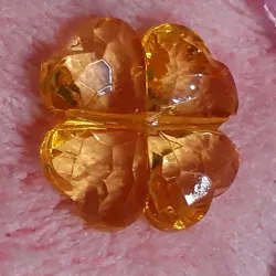Trébol grande transparente naranja 